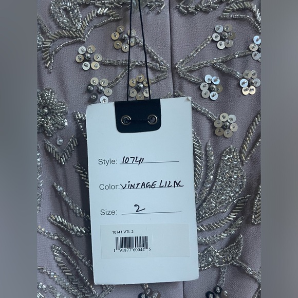 NWT Mac Duggal Sleeveless Beaded Midi Cocktail Dress with Back Slit - Picture 9 of 11